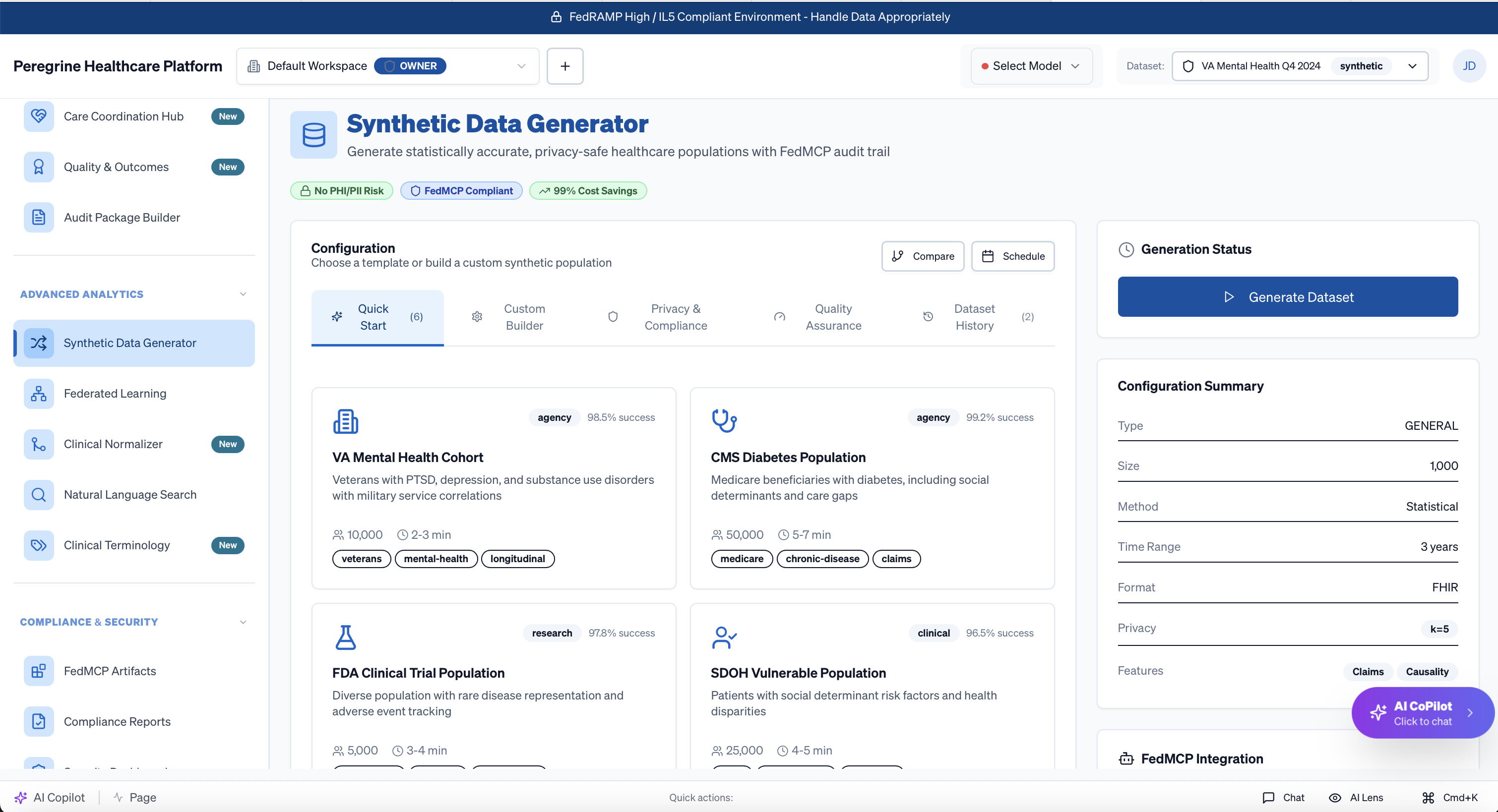 Synthetic Healthcare Data Generator - Generate HIPAA-compliant test data